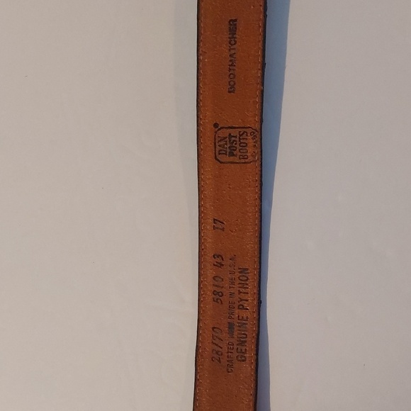 Dan Post |Vintage Python Multi-Color Silver Buckle Black Dress Belt RARE! Sz.S/M main image 7